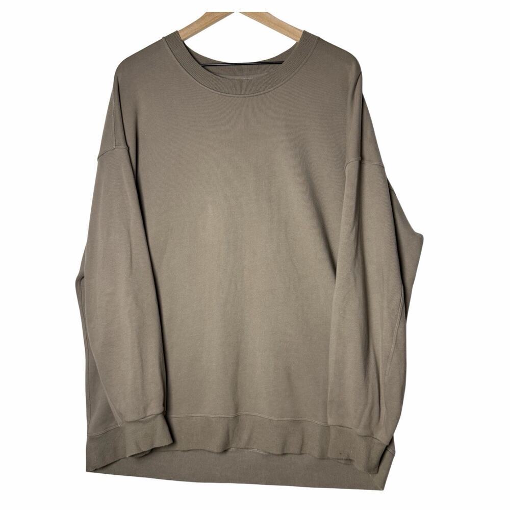 Lululemon Perfectly Oversized Crew Pullover Green Brown Women's Size 12